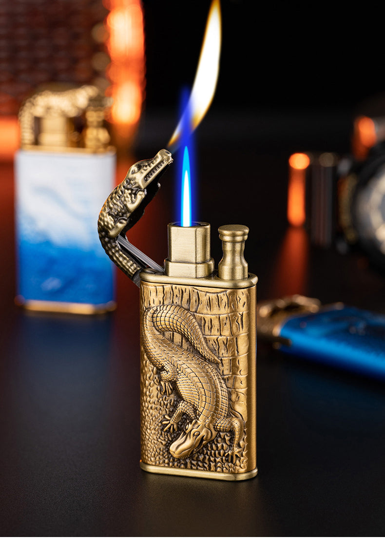 3D Relief Dragon Crocodile Double Fire Lighter