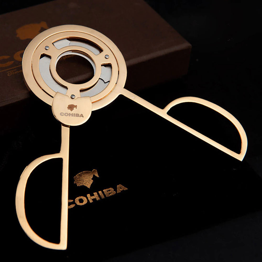 COHIBA Triple 3 Blades Stainless Steel Gold Plated Cigar Cutter