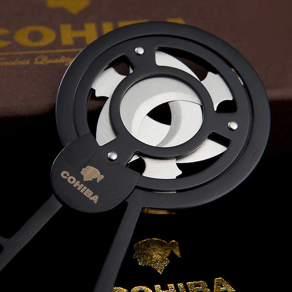 COHIBA Triple 3 Blades Stainless Steel Black Plated Cigar Cutter