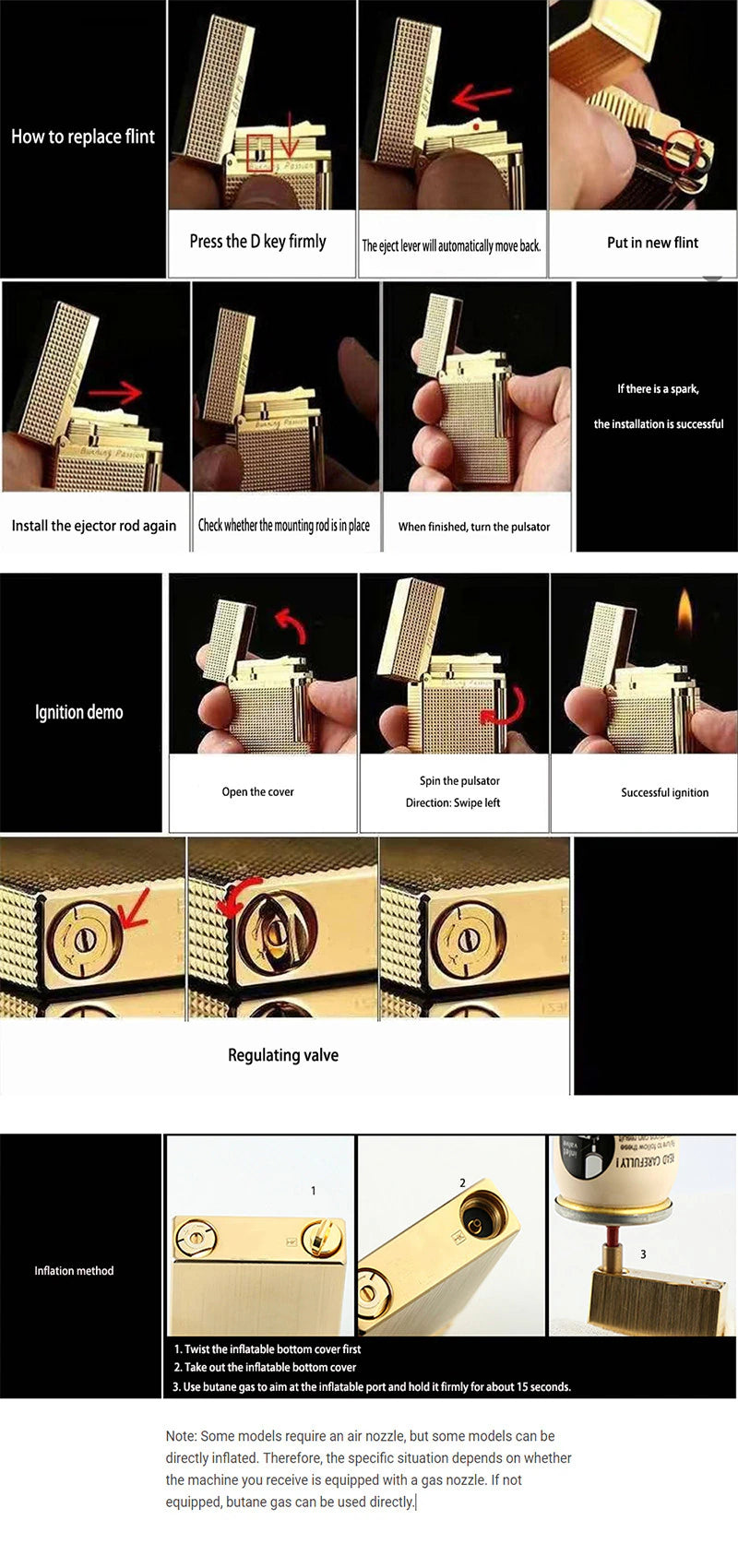 Red Retro Lighter Bright Sound Brass