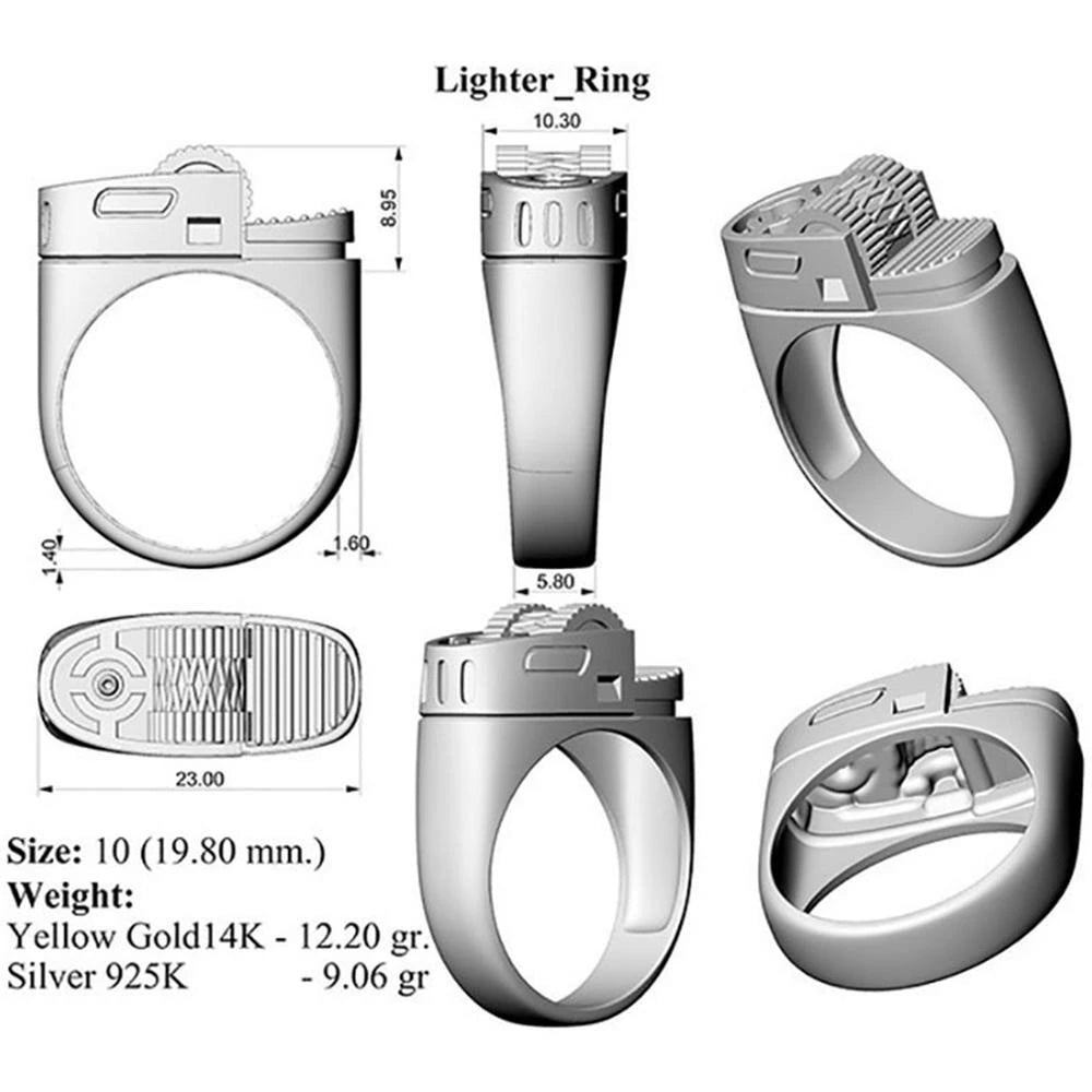 Creative Lighter Ring Plated