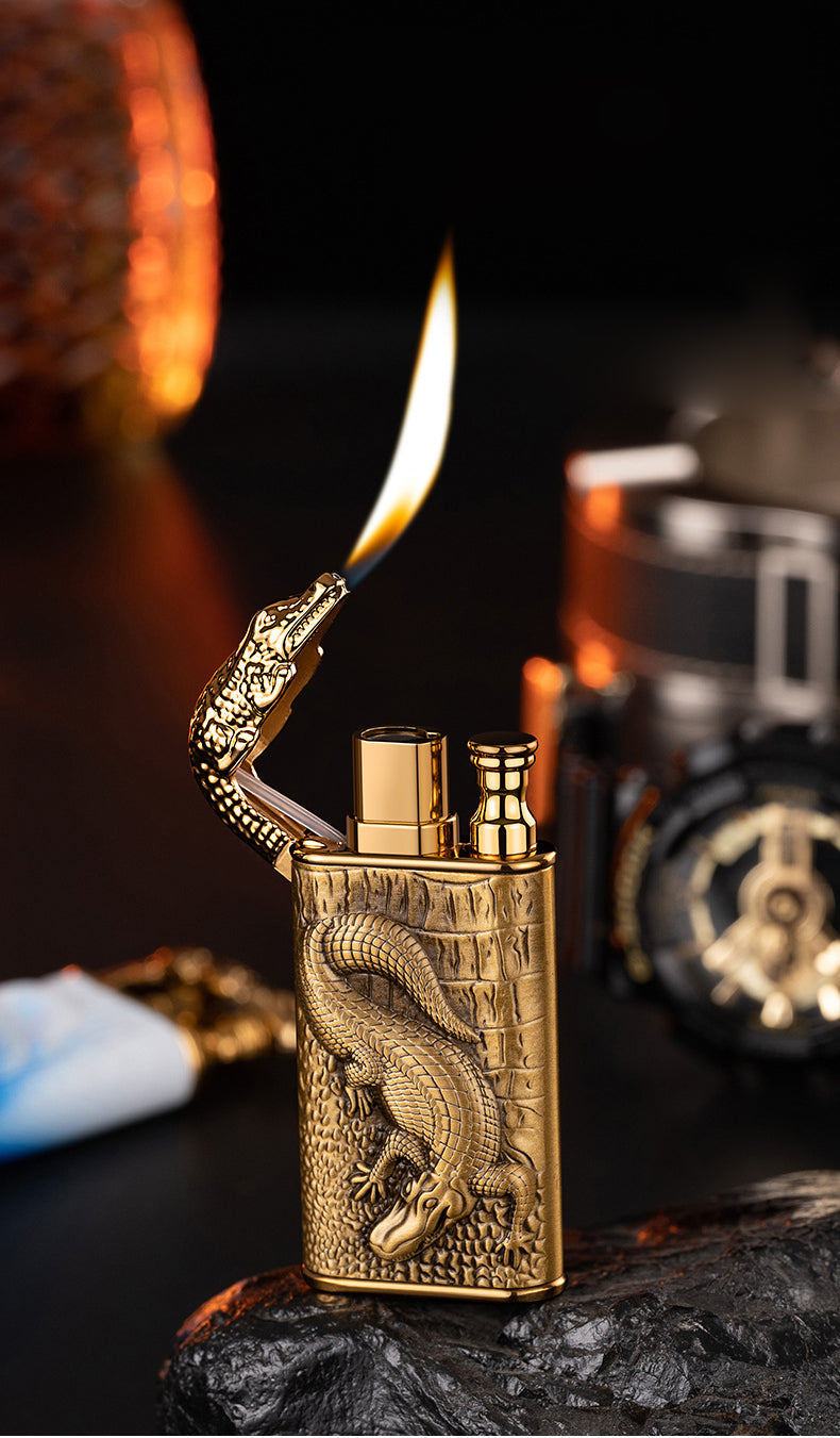 3D Relief Dragon Crocodile Double Fire Lighter